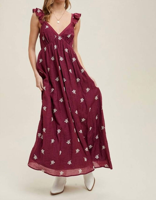Floral Embroidered Midi Dress