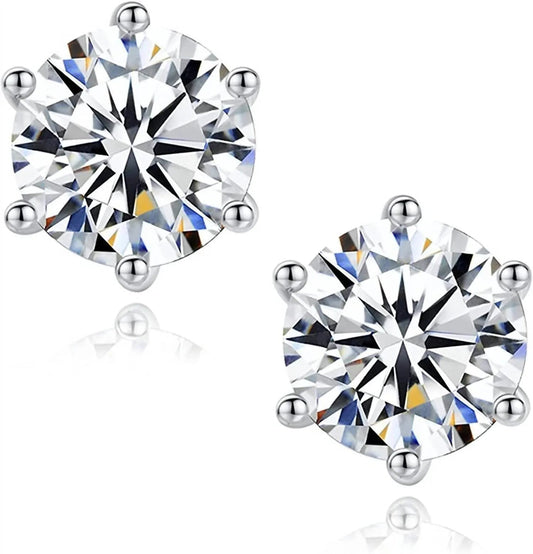 Women'sr Prong Moissanite Screwback Earrings