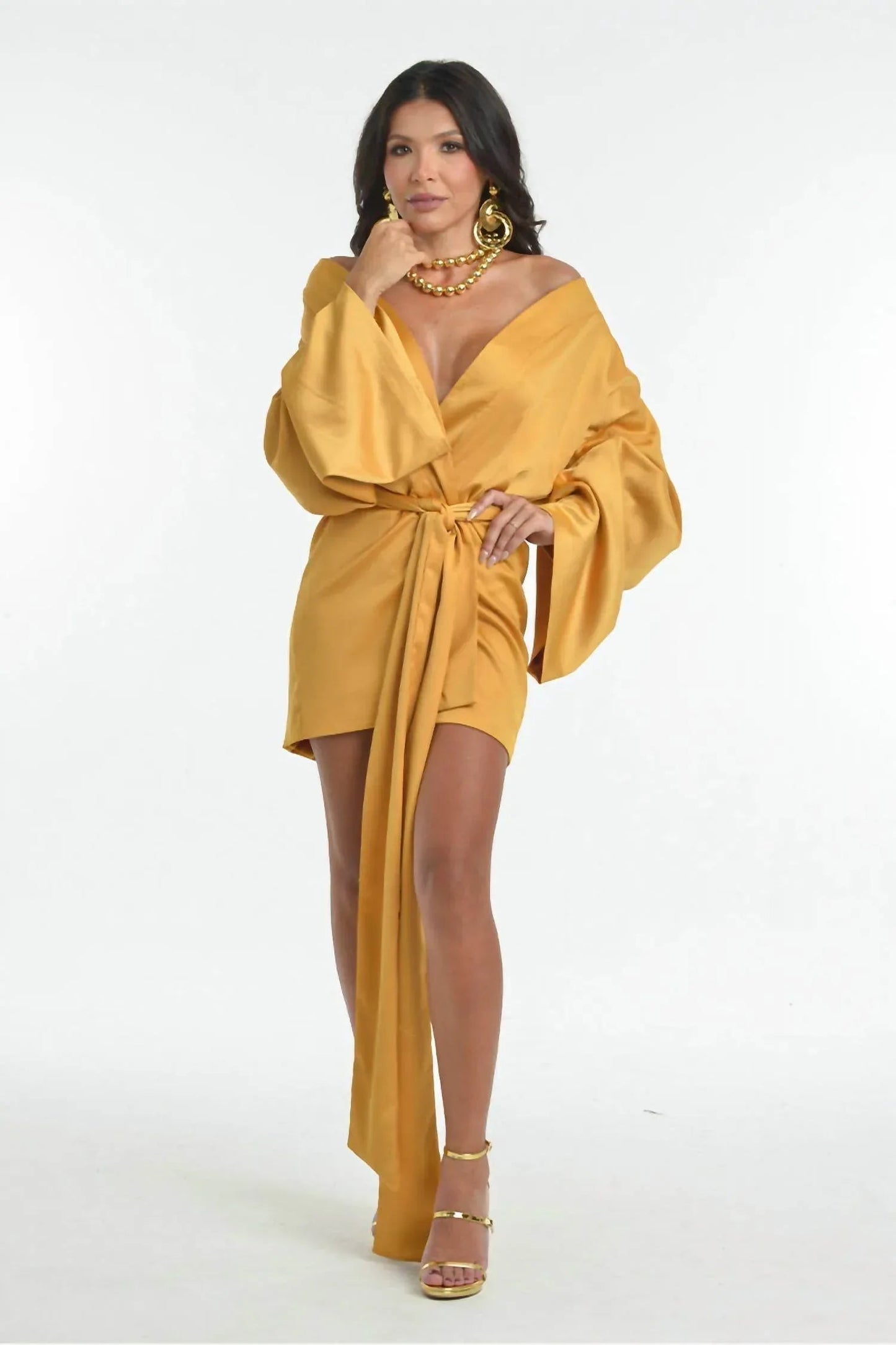 Golden Empress Wrap Dress