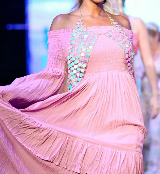 Women's Sexy Shoulders Maxi Dress
