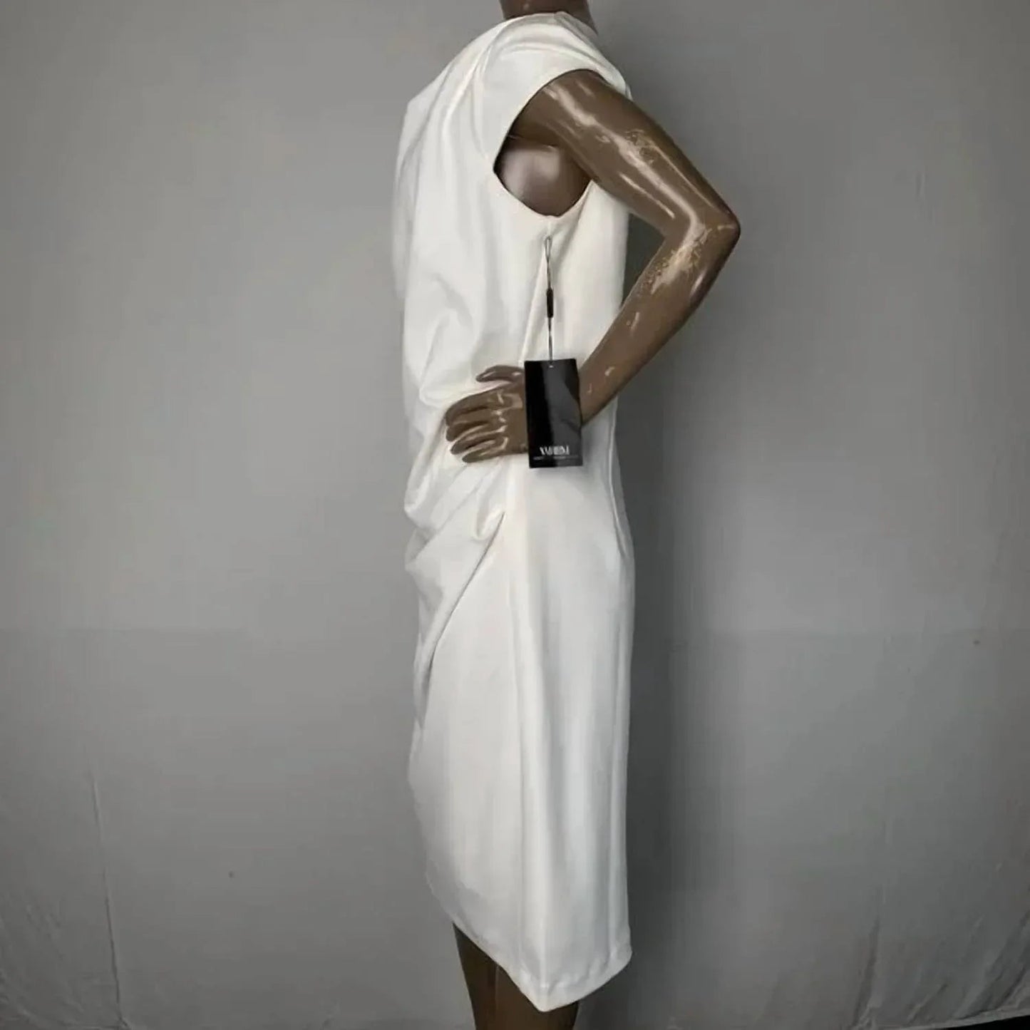 Midi-Kleid mit überschnittenen Ärmeln und Raffungen
