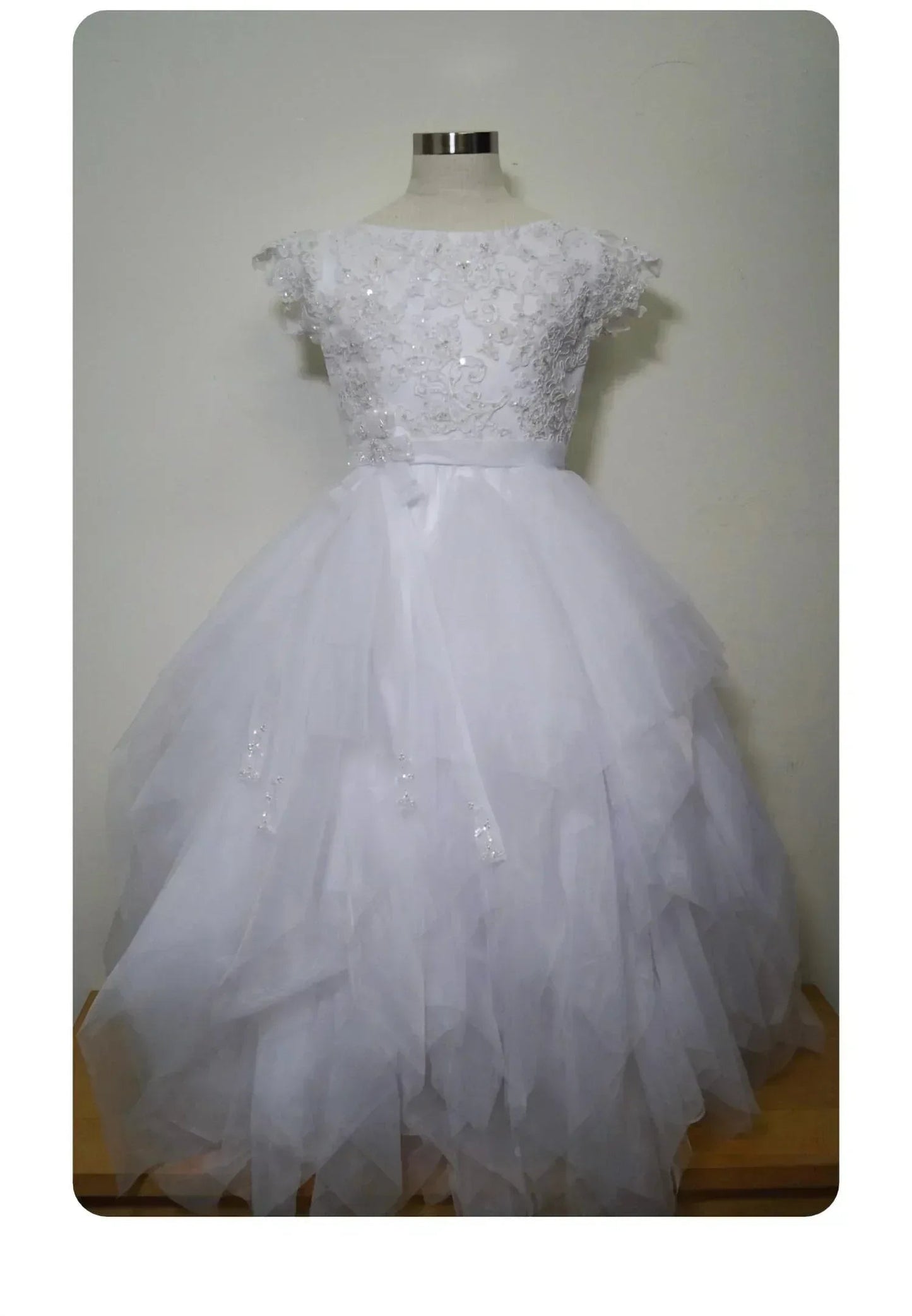 Beaded White Lace Bodice