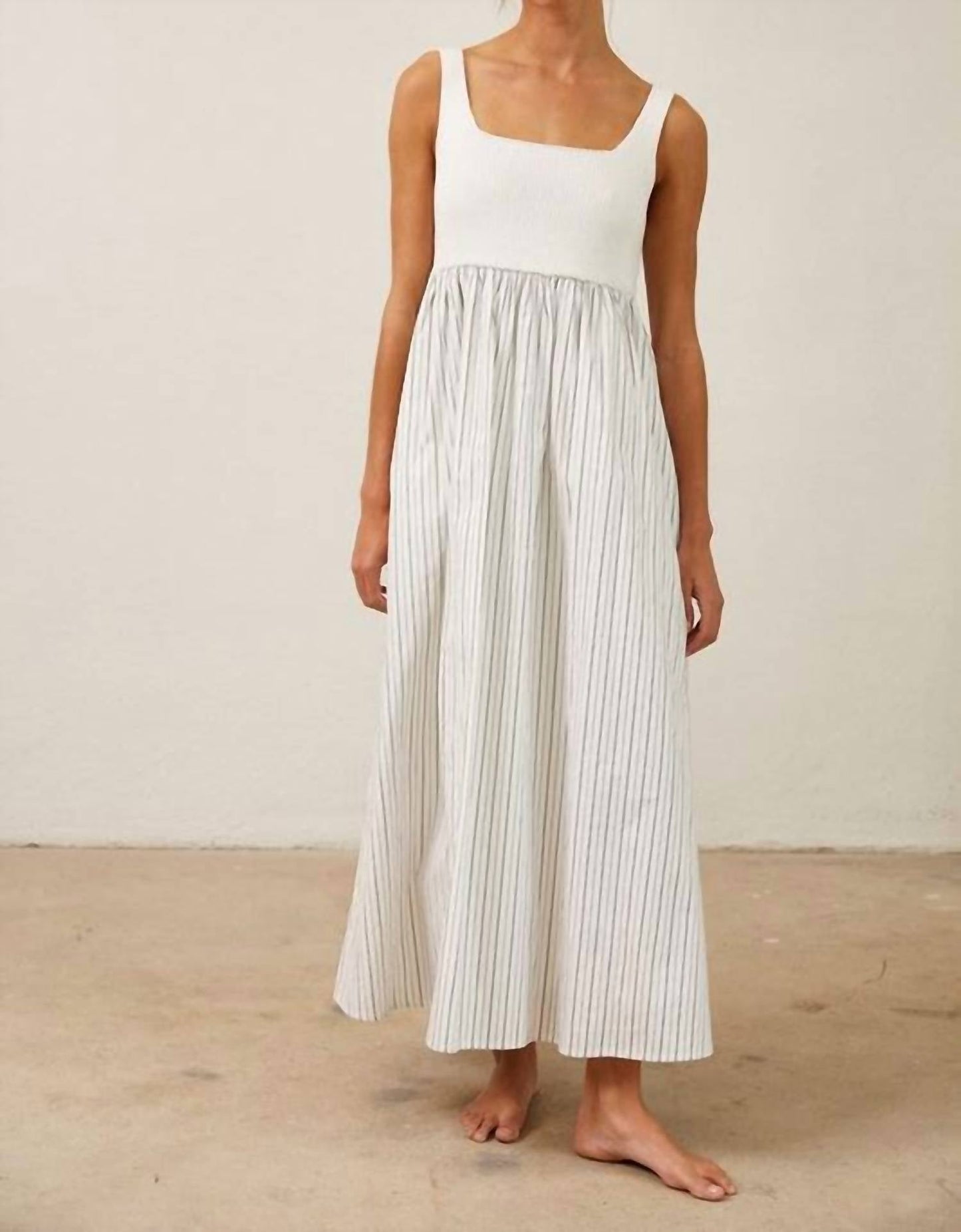 Ribbed Knit Bodice Maxi Dress