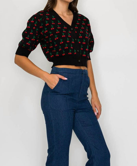 Cute As Cherry Crop Sweater