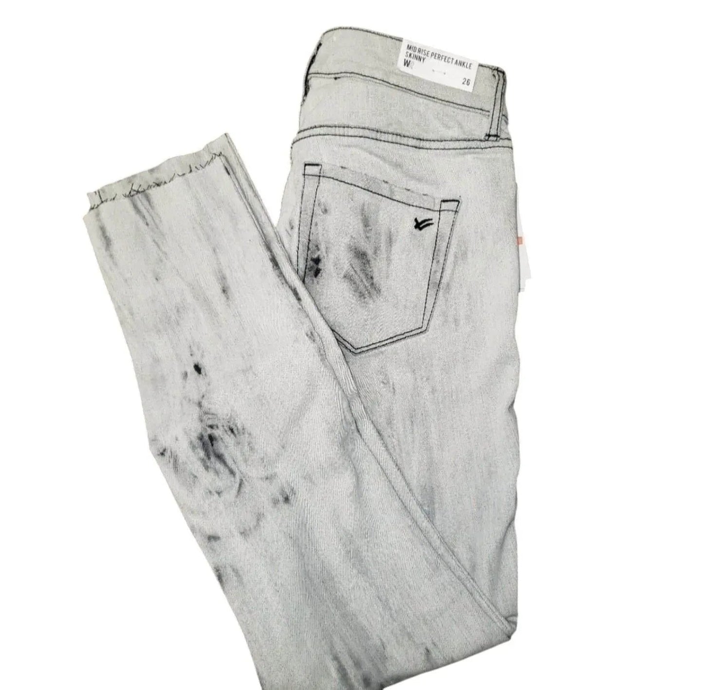 Damen Skinny Mid Rise Jeans mit Waschung