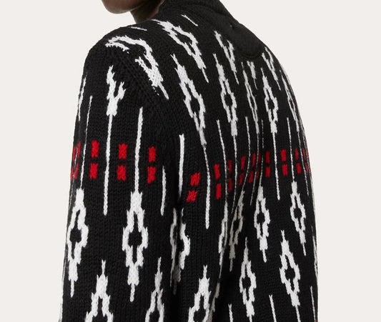 Geometric Pattern Crew Neck Sweater