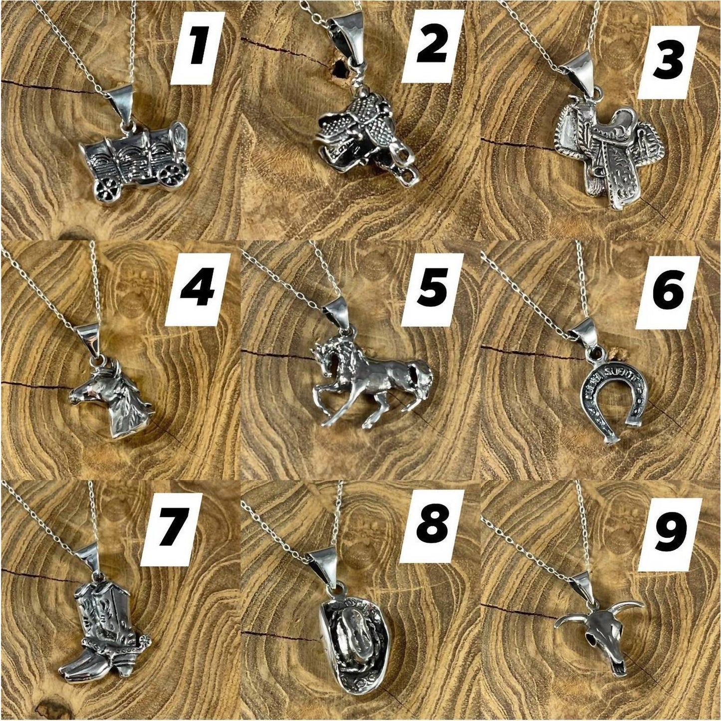 Damen Halskette mit Pferde-Anhänger aus Sterlingsilber