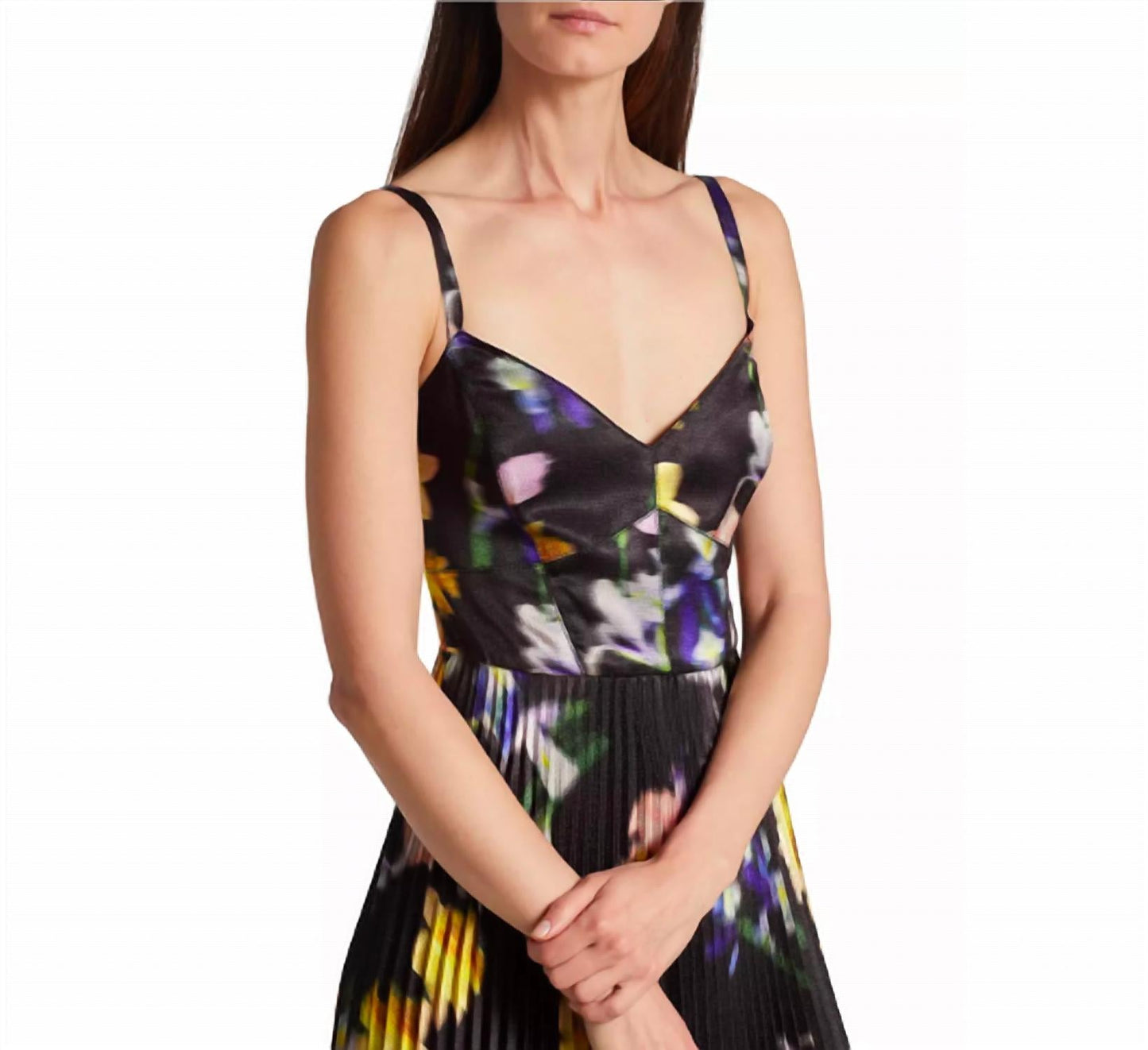 Ella Floral Satin Midi Dress