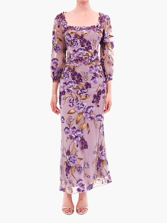 Bronix Botanicals Long Sleeve Midi Dress