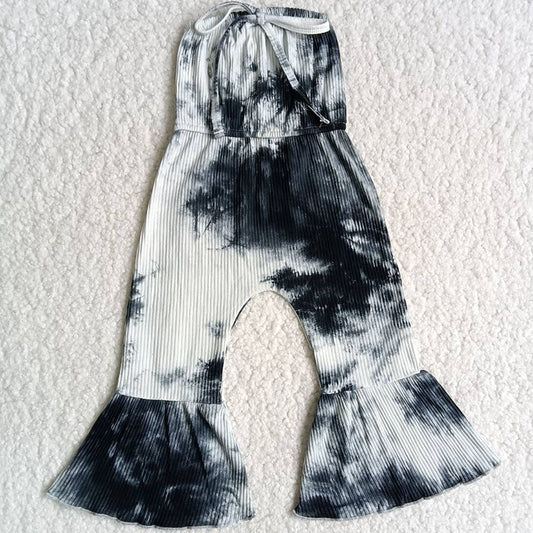 Mädchen Schwarzer Batik-Jumpsuit
