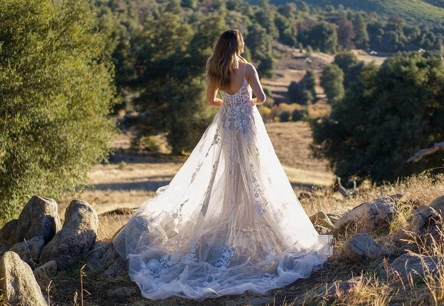 Verträumtes Boho-A-Linien-Brautkleid