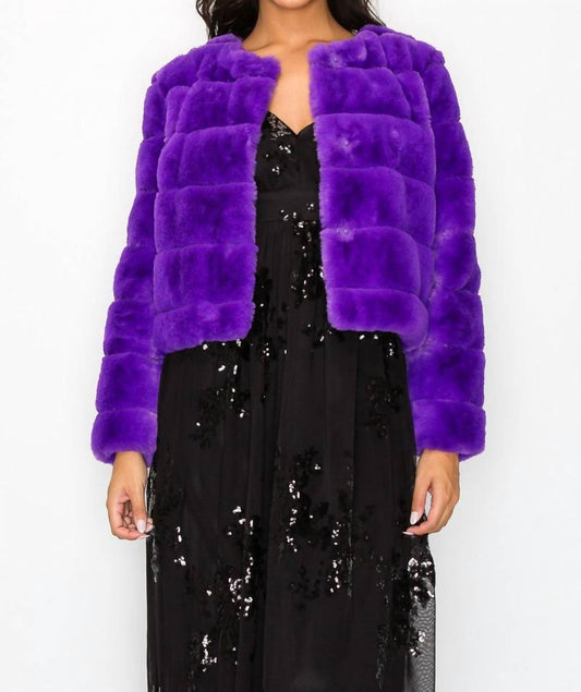 Faux Fur Buttoned Quilted Jacket