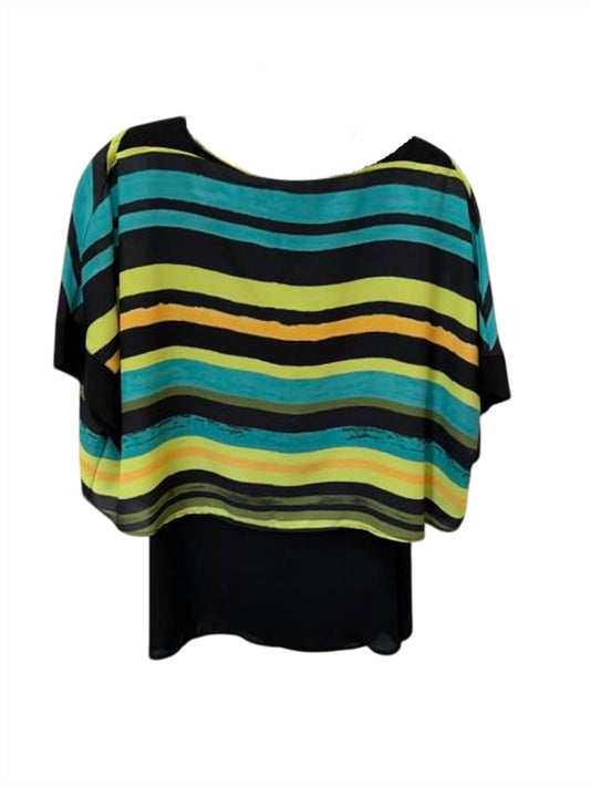 Women Aruba Kiwi Striped Layered Blouse