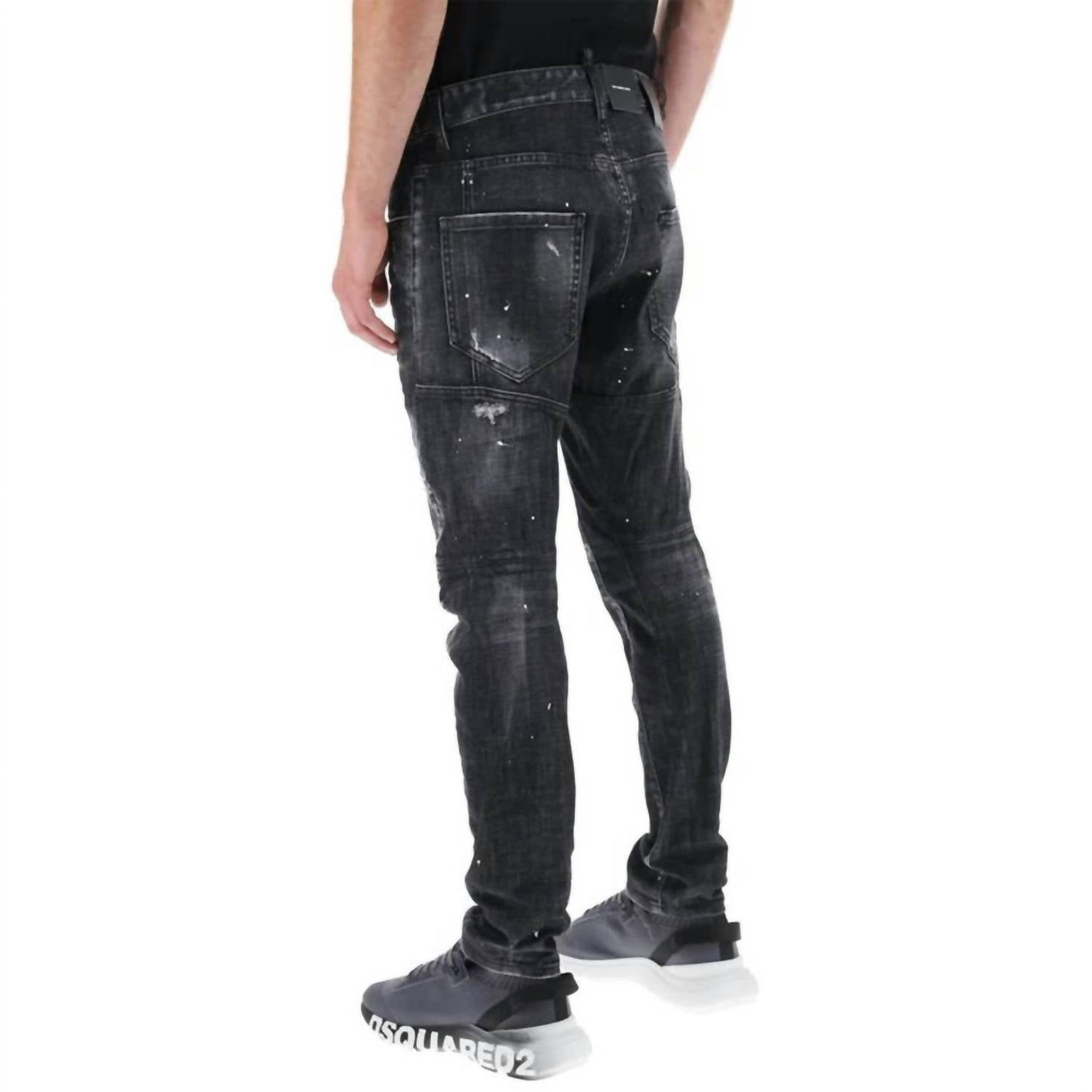 Herren Distressed Skater Jeans mit Sprüheffekt