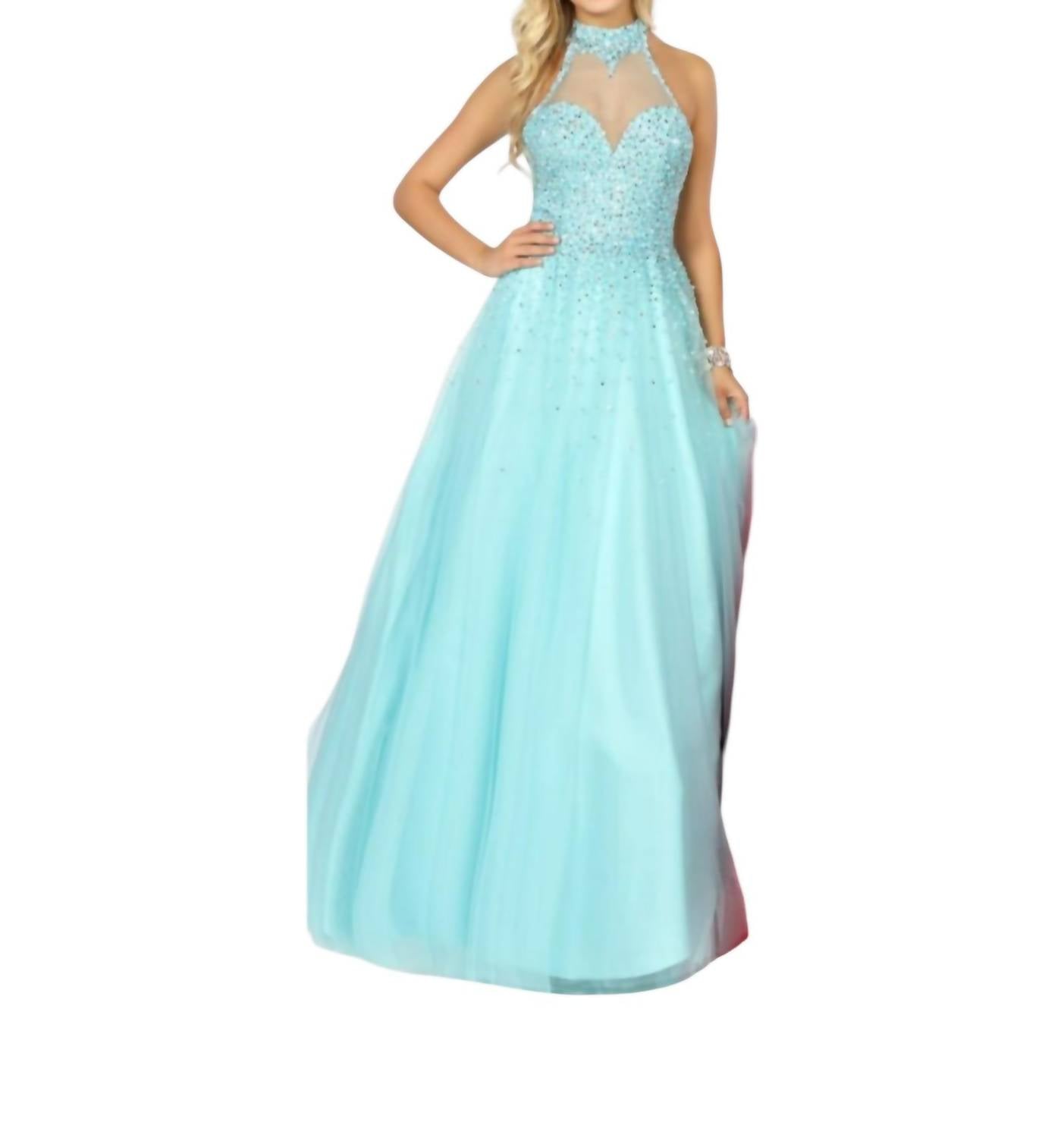 Paillettenbesetztes Neckholder-Kleid ohne Ärmel