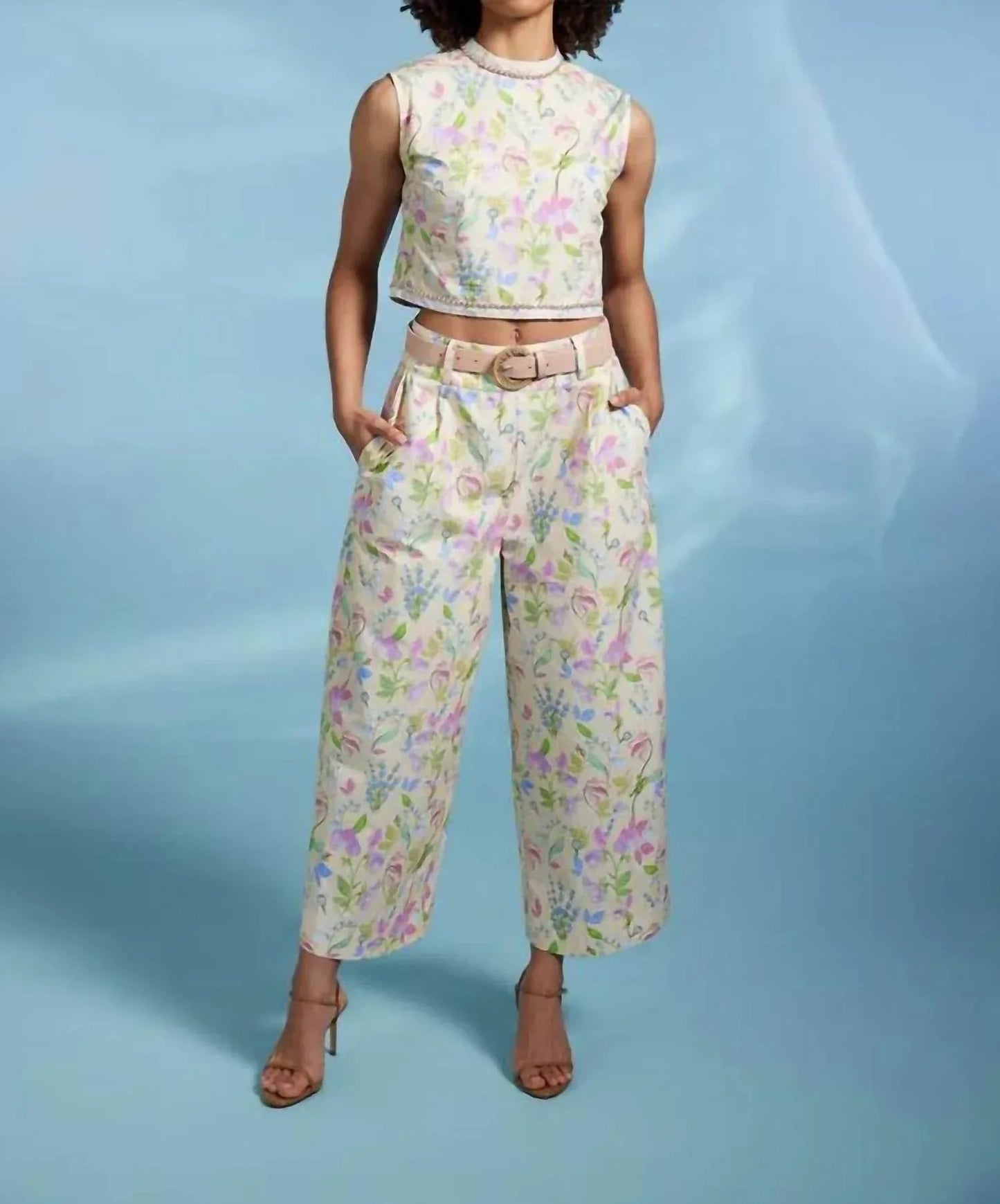 Floral Printed Cotton Pants