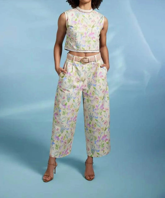 Baumwollhose mit Blumenmuster