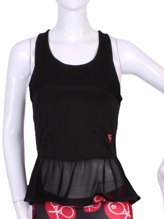 Women's Ruffle Mesh Tennis Tank Top