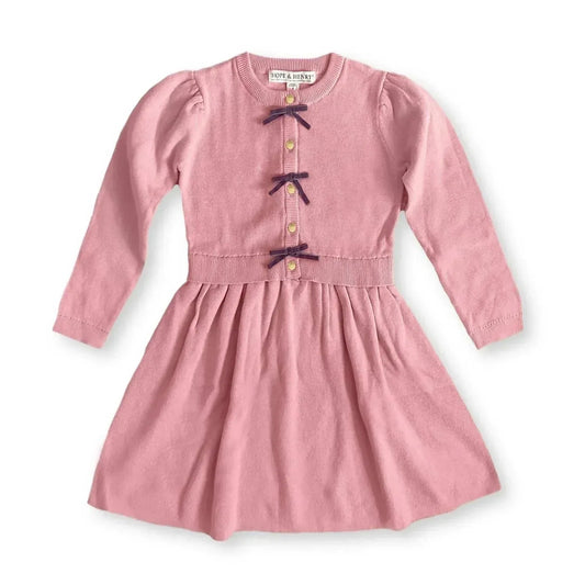 Mädchen-Pulloverkleid mit Knopfleiste aus Bio-Baumwolle