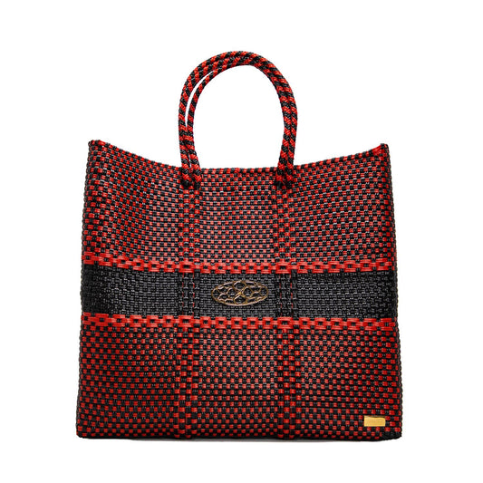 Women's Medium Woven Striped Regular Strap Tote Bag