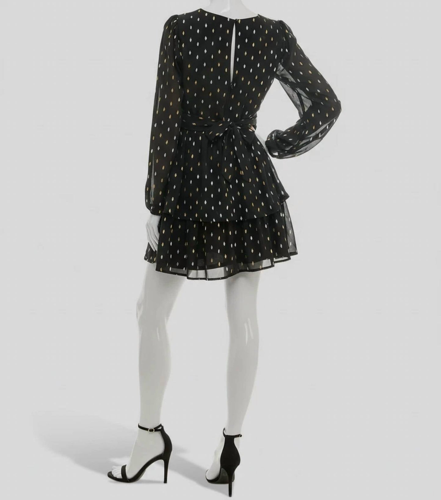 V-neck Long-sleeve Minidress