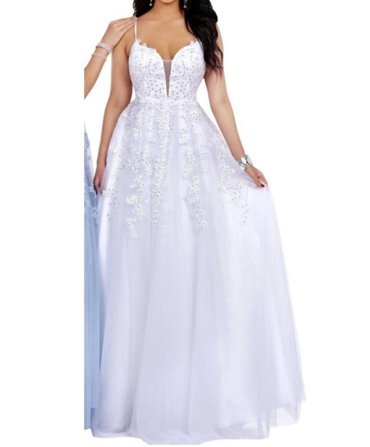 Embroidered Tulle Maxi Dress