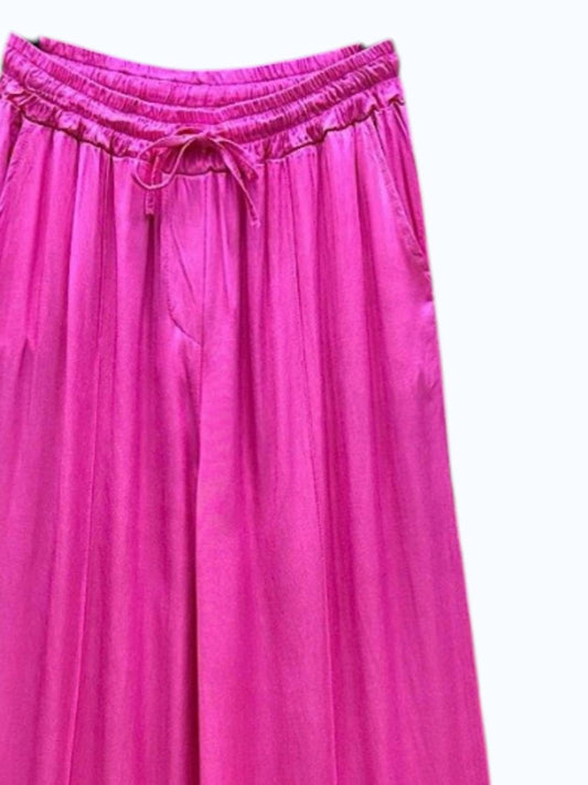 Women's Satin Feel Wide Leg Pants