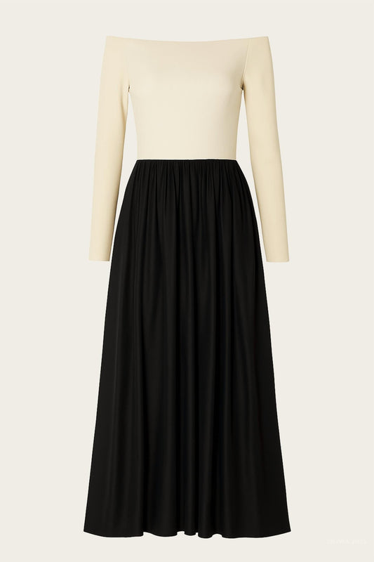 Women's Off-shoulder Knit Cotton Dress