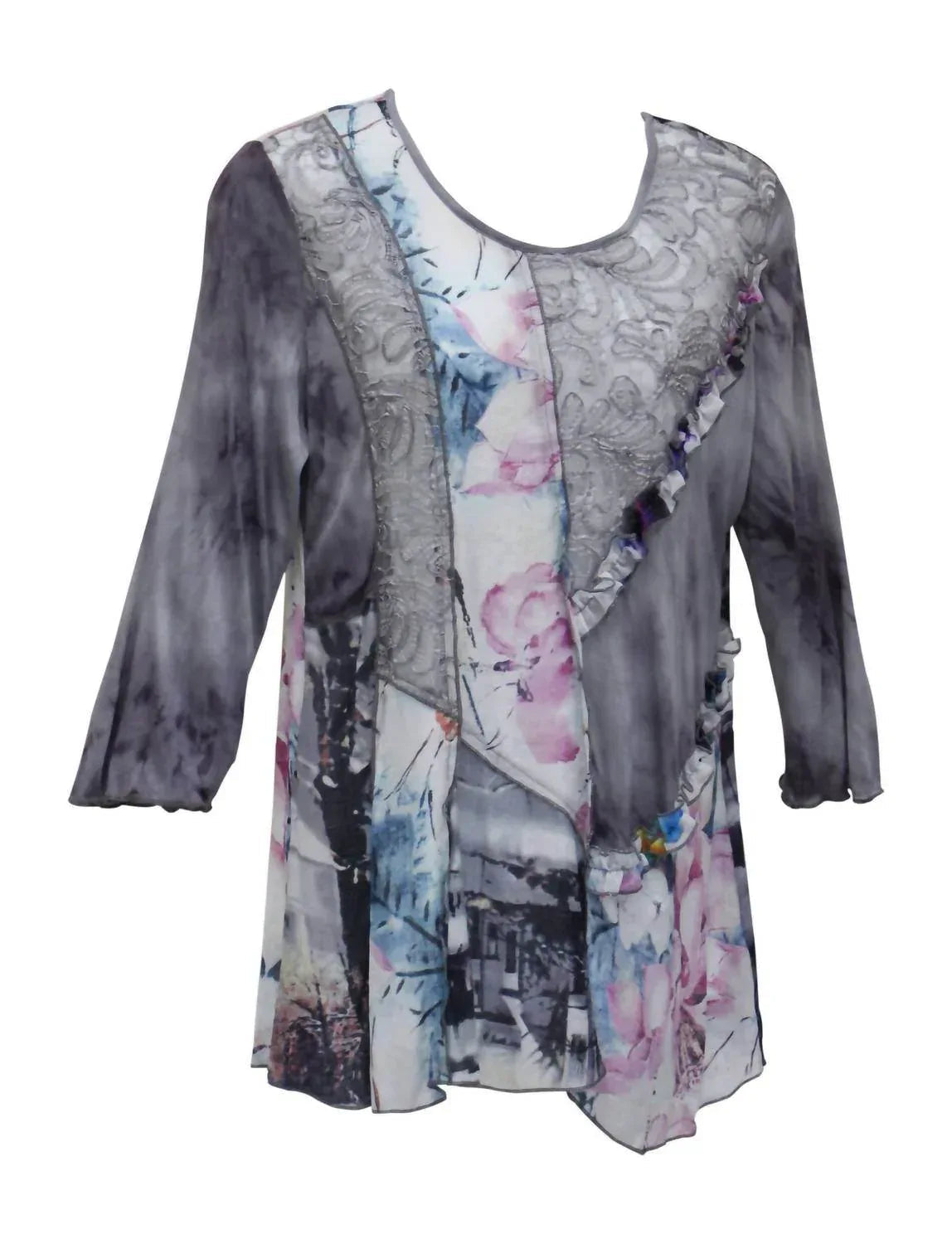 Women's Floral & Ruffle Tunic