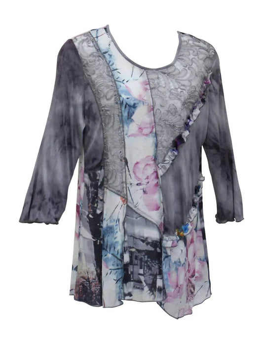 Women's Floral & Ruffle Tunic