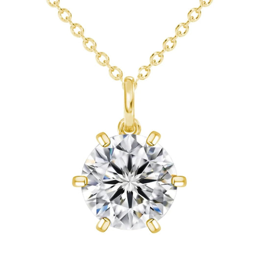 Women's Moissanite Round Solitaire Necklace