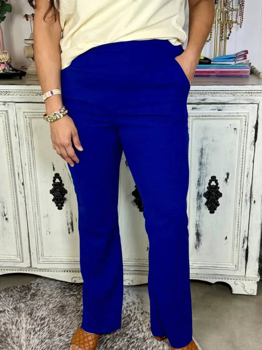 High-Waist-Schlaghose aus Stretchmaterial