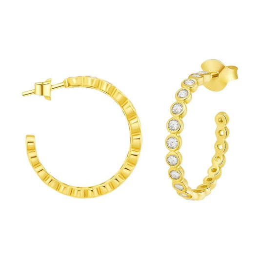Women's Moissanite Bubble Nickel Open Hoop Earrings
