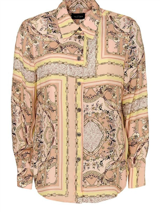 Crepe De Chine Print Silk Blend Blouse