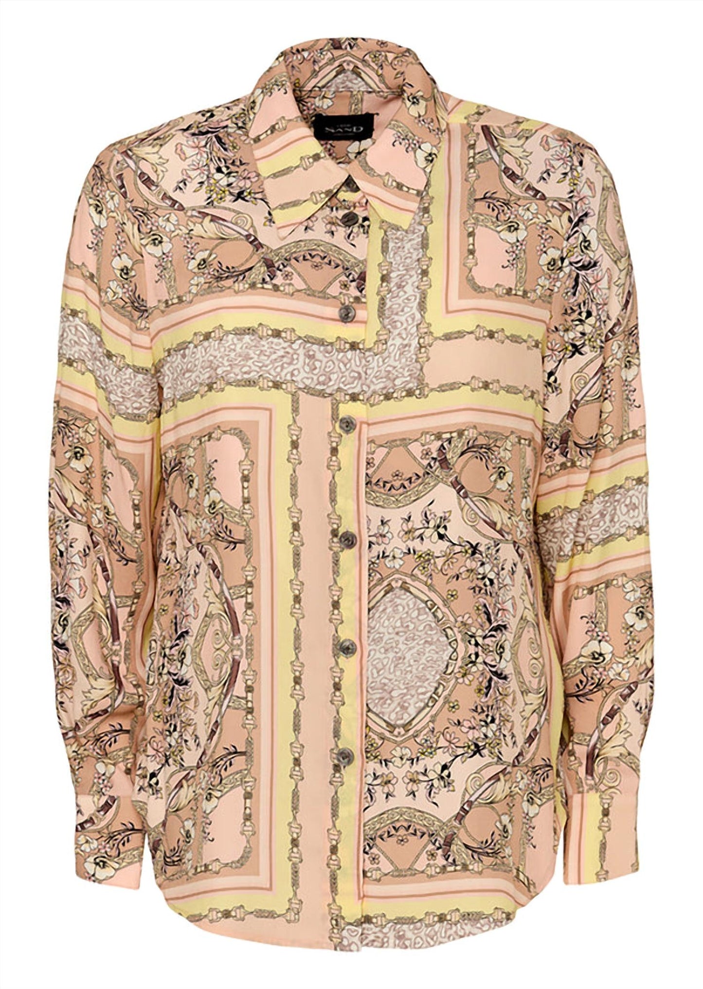 Crepe De Chine Print Silk Blend Blouse