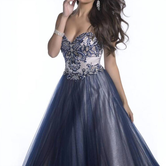 Strapless Maxi Prom Dress