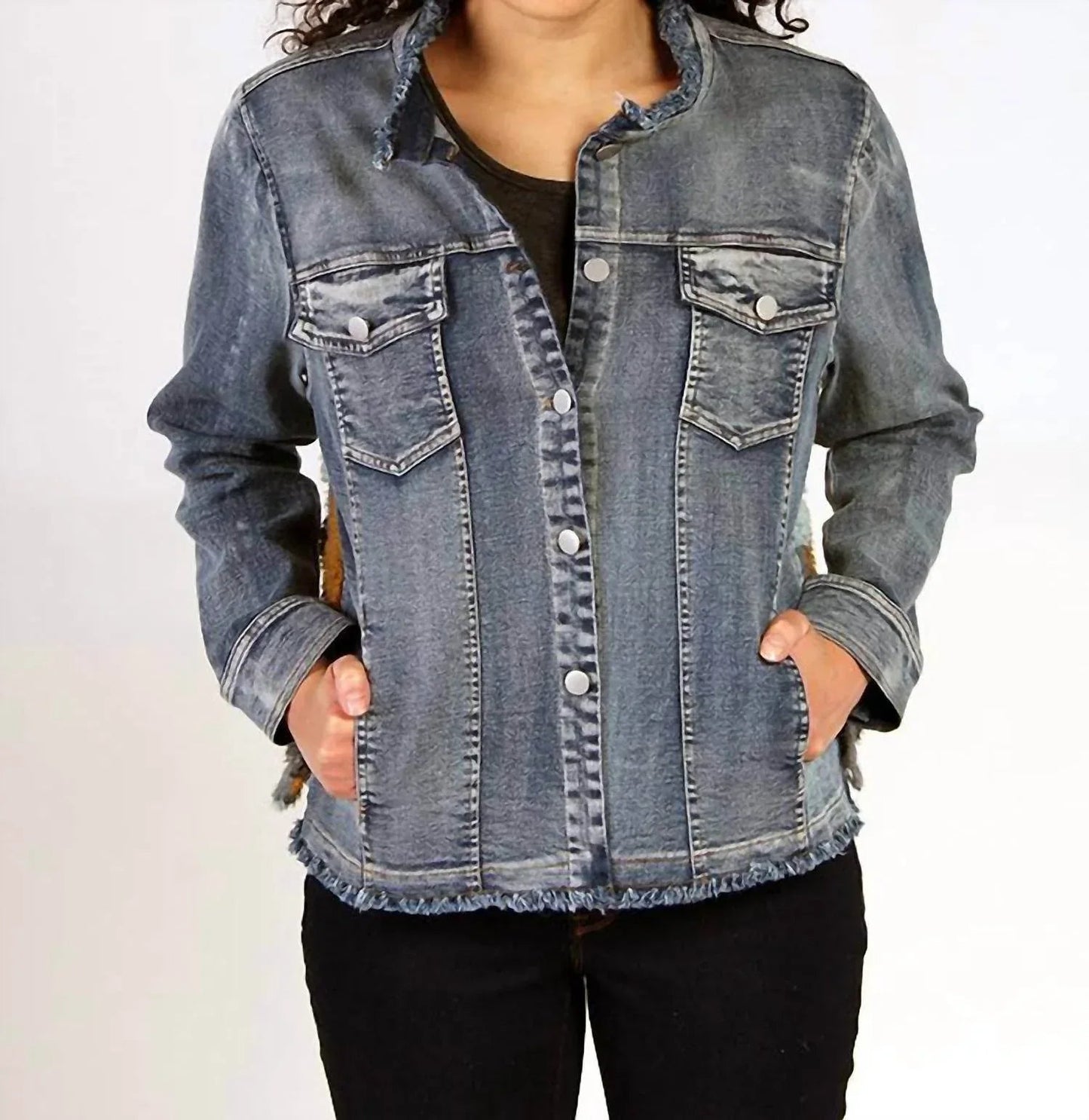 Jeansjacke mit Plüschfutter