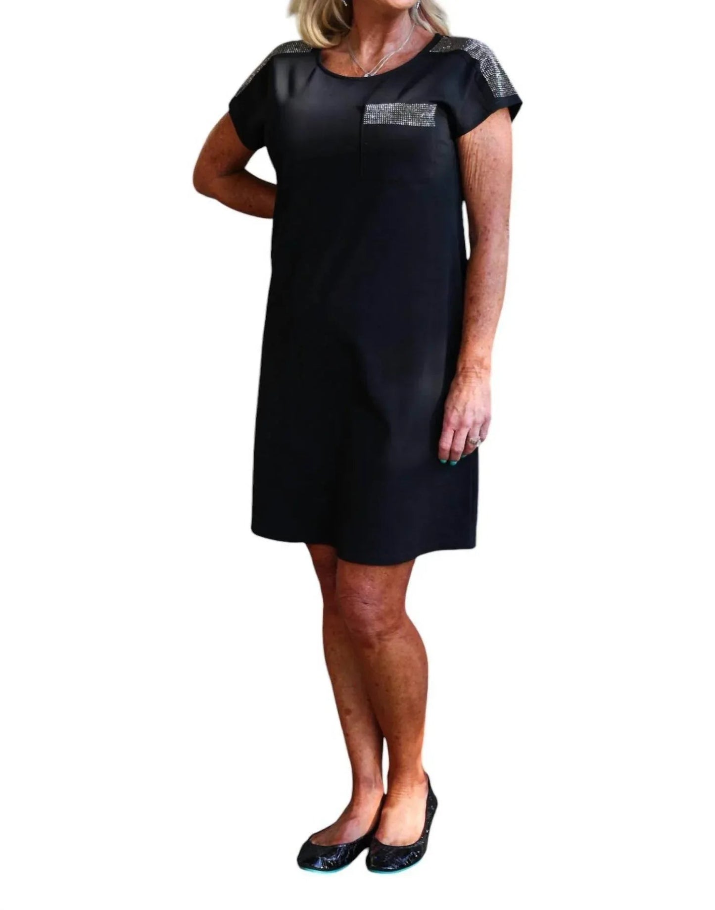 Sequin Chic Knit T-Shirt Dress