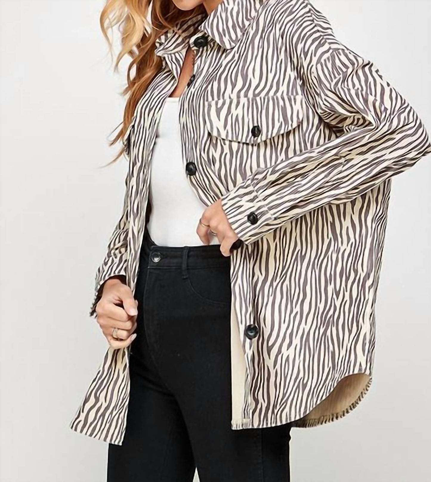 Cordjacke mit Tiermuster