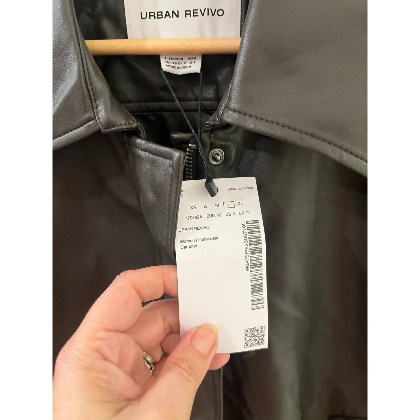 Damen Kunstleder Langarmjacke