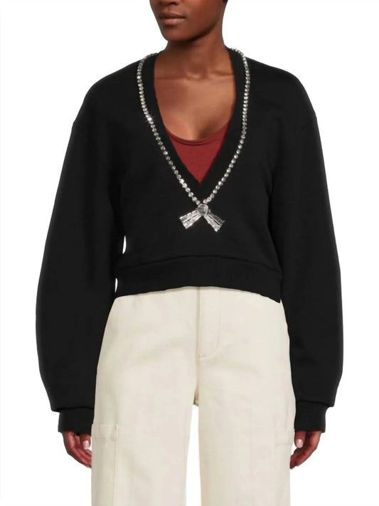 Embellished Bow Sweater