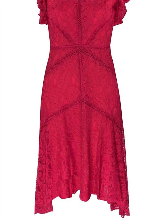 V-Ausschnitt Spitzen-Midikleid