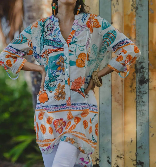 Artisan Tamarind Beaded Embroidered Tunic Top