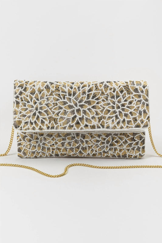 Floral Beaded Clutch