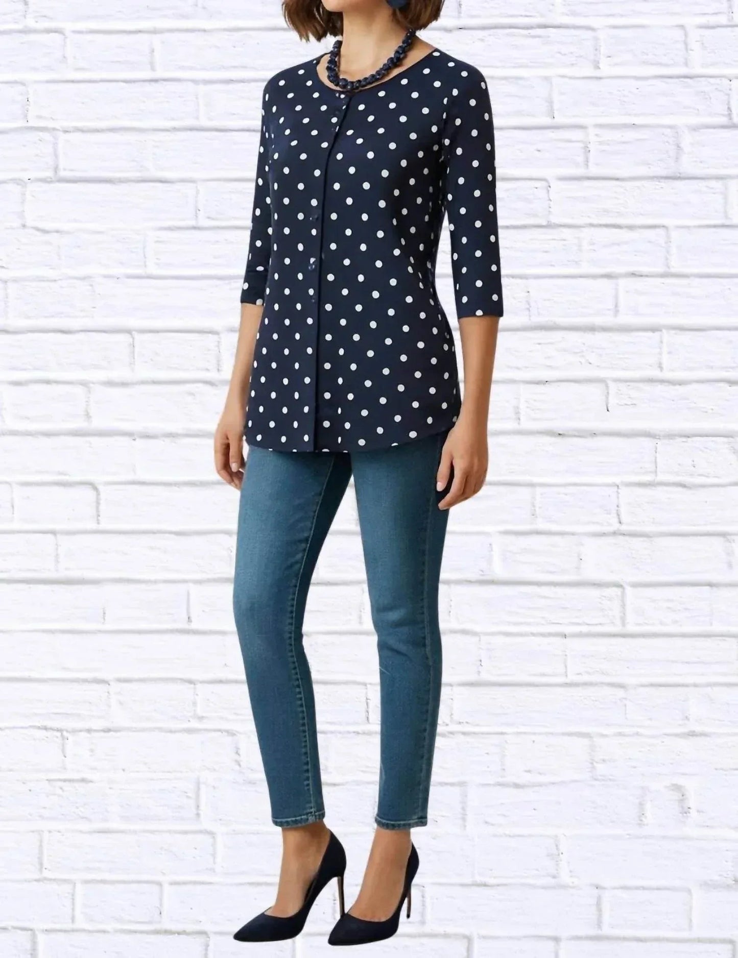 Gepunktete Bluse