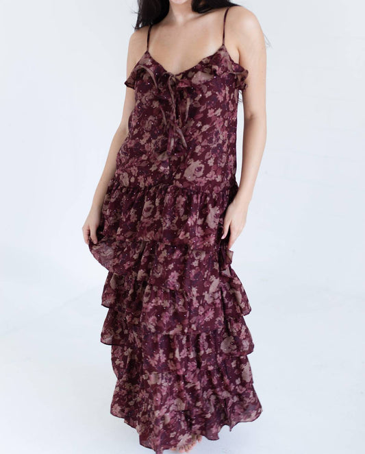 Women's Floral Print Ruffle Tiered Maxi Dress