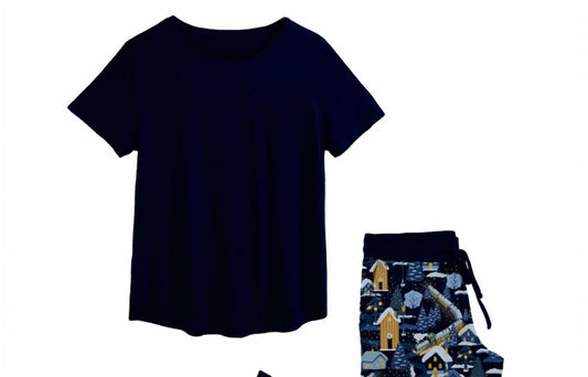 Women's Short Sleeve Top And Jogger Pants Set