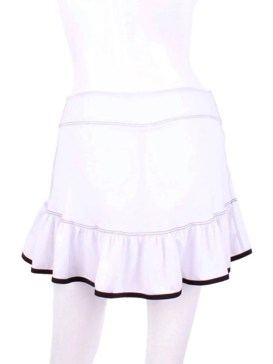 Women's Ruffle Tennis Skirt With Black Trim