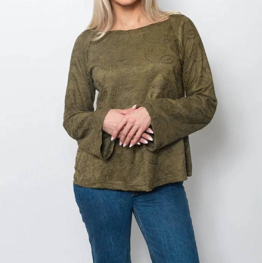 Embroidered Scoop Neck Top