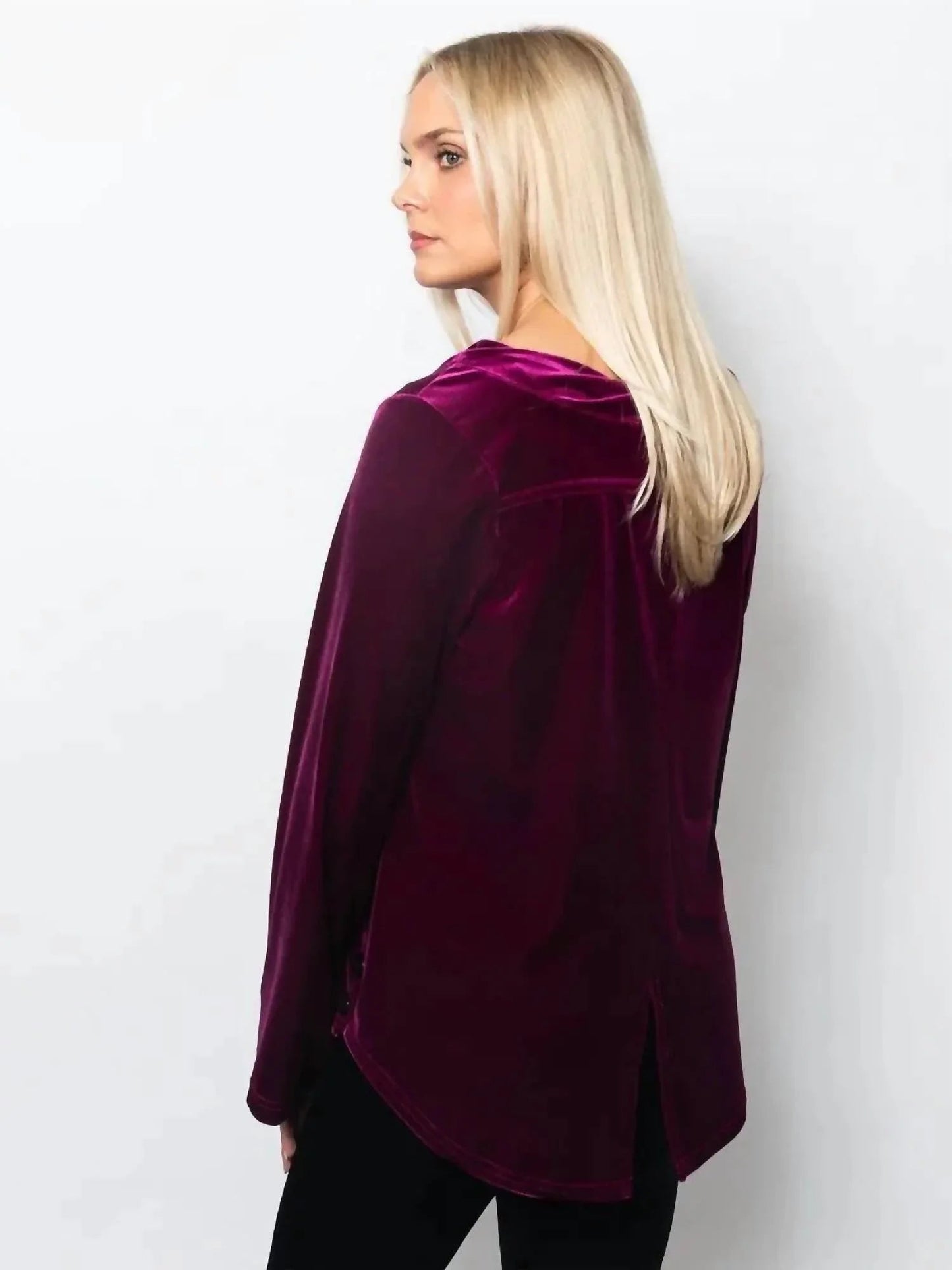 Plushtech Velvet Twisted Neck Top